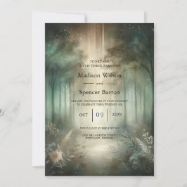 Sage Green Enchanted Forest Radiance Wedding Einladung