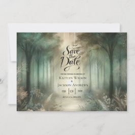 Sage Green Enchanted Forest Radiance Wedding Save The Date