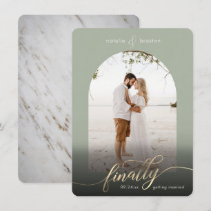 Sage Green Endlich Erlangen von Verheiratet & Fens Save The Date