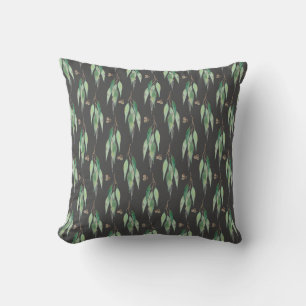 SAGE GREEN EUCALYPTUS BLACK PATTERCUSHION KISSEN