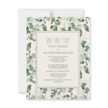Sage Green Eucalyptus Blätter Wedding Elopement