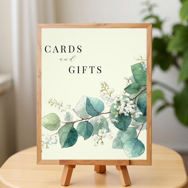 Sage Green Eucalyptus Elegant Cards Gifts Sign Fotodruck (Von Creator hochgeladen)