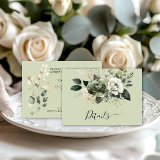 Sage Green Eucalyptus Floral Details | Begleitkarte