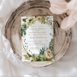 Sage Green Eucalyptus Floral Rustic Wedding | Einladung