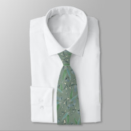 Sage Green Eucalyptus Greenerity Pattern Wedding Krawatte