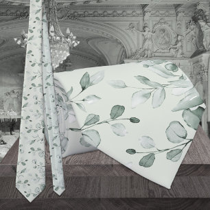 Sage Green Eucalyptus Greenery Wedding Krawatte