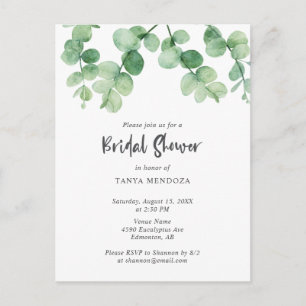 Sage Green Eucalyptus Leaf Brautparty Chic Postkarte