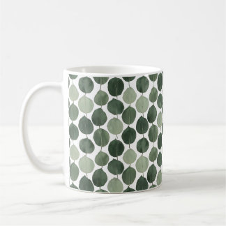 Sage Green Eucalyptus Leaf Pattern Botanical Plant Kaffeetasse