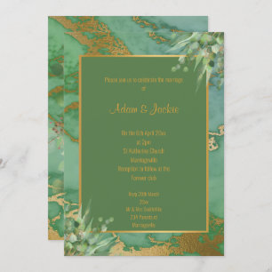 SAGE GREEN EUCALYPTUS MARBLE WEDING INVITATION EINLADUNG