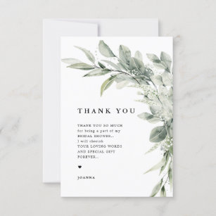 Sage Green Eucalyptus Minimalistisch Botanische Ho Dankeskarte