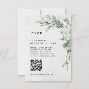Sage Green Eucalyptus Minimalistisch Botanischer Q RSVP Karte