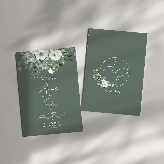 Sage Green Eucalyptus Wedding Einladung (Von Creator hochgeladen)