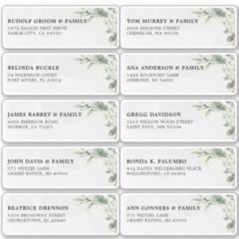 Sage Green Eucalyptus Wedding Guest Name Address Aufkleber