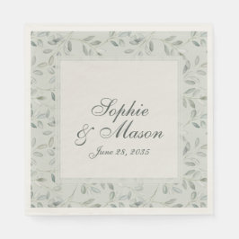 Sage Green Eucalyptus Wedding Napkin Serviette