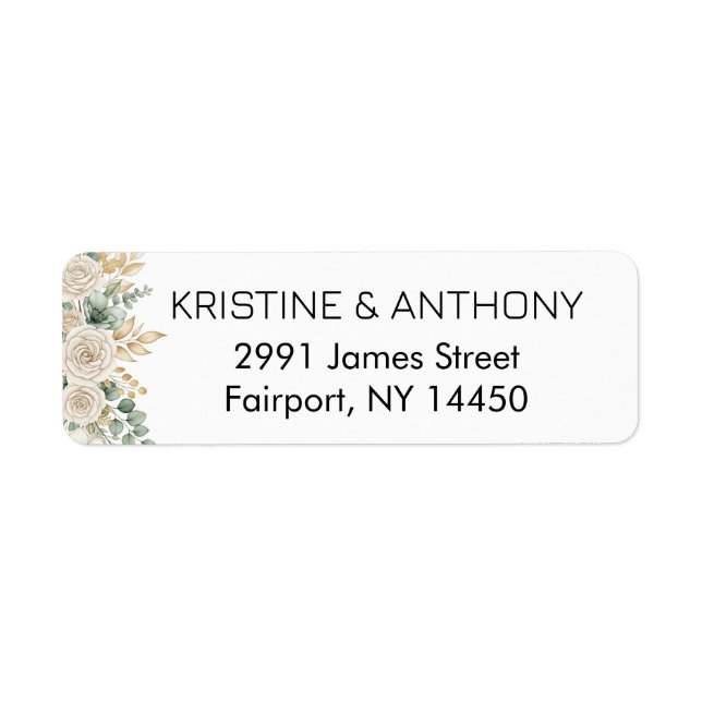 Sage Green Eucalyptus Wedding Return Address Label (Vorne)