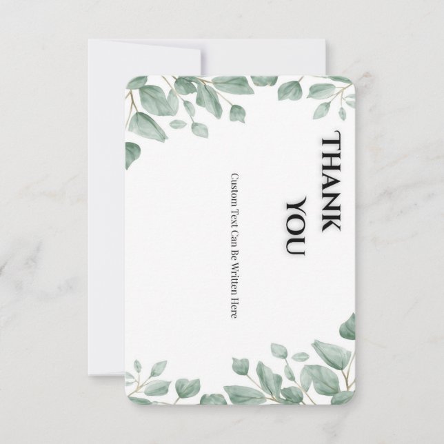 Sage Green Eucalyptus Wedding Thank You Card Dankeskarte (Vorderseite)