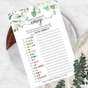 Sage Green Eukalyptus Grün Braut Emoji Spiel Flyer