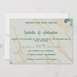 Sage Green Eukalyptus Horizontale Hochzeits Einlad Einladung