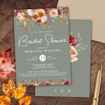 Sage Green Fall Floral Brautparty