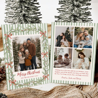 Sage Green Family Photo Christmas Holiday Card Feiertagskarte