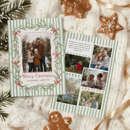 Sage Green Family Photo Christmas Holiday Card Feiertagskarte