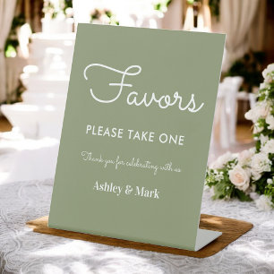 Sage Green Favorits Wedding Sign Poster Sockelschild