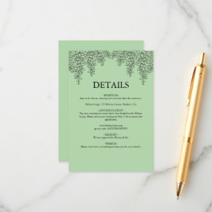 Sage Green Fern Leaf Wedding Begleitkarte