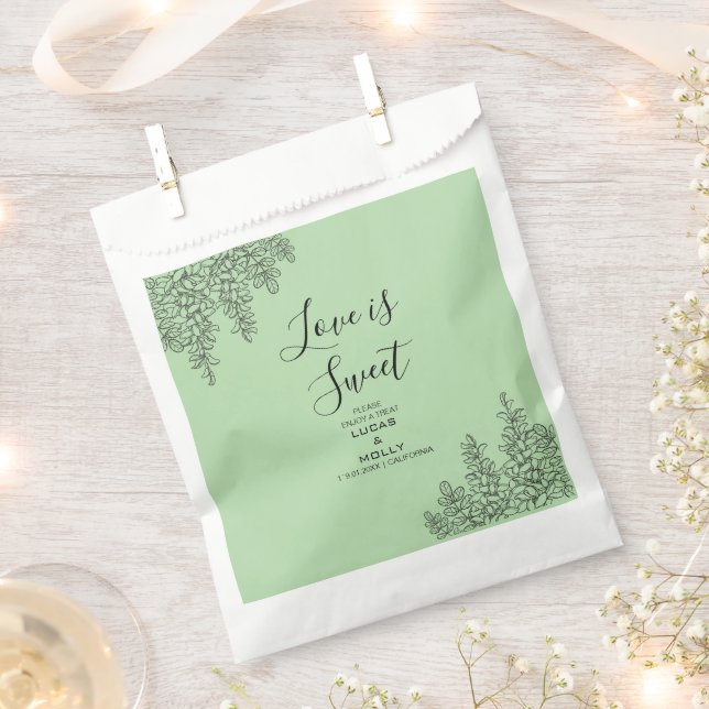 Sage Green Fern Leaf Wedding Geschenktütchen (Ausgeschnitten)