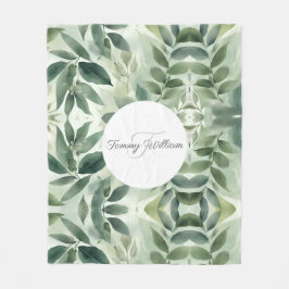 Sage Green Flora Elegante Fleecedecke