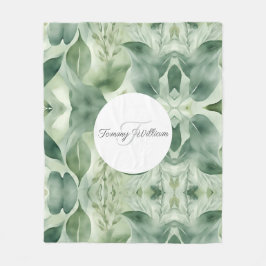 Sage Green Flora Elegante Fleecedecke