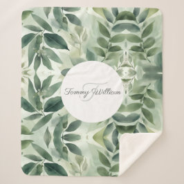 Sage Green Flora Elegante Sherpadecke