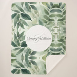 Sage Green Flora Elegante Sherpadecke