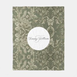 Sage Green Flora Elegantes Ambiente Fleecedecke