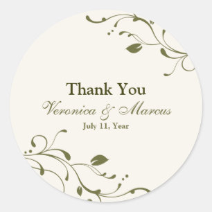 Sage Green Floral Decal Gefallen Stickers