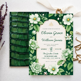 Sage Green Floral Elegant Botanical Garden Einladung