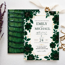 Sage Green Floral Elegant Botanical Greenery Gold Einladung
