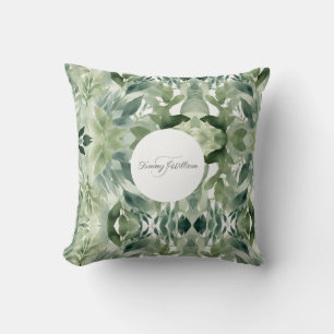 Sage Green Floral Elegant Kissen