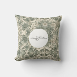 Sage Green Floral Elegant Kissen