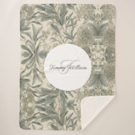 Sage Green Floral Elegant Sherpadecke