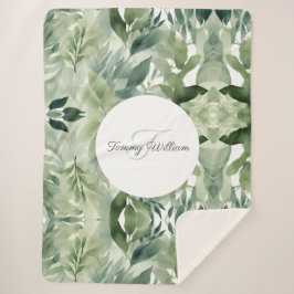 Sage Green Floral Elegant Sherpadecke