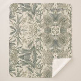 Sage Green Floral Elegant Sherpadecke