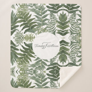 Sage Green Floral Elegant Sherpadecke