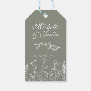 Sage Green Floral Gastgeschenk Hochzeit Tags Geschenkanhänger