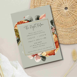 Sage Green Floral Hochzeit Probe Dinner Einladung