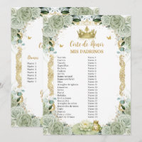 Sage Green Floral Prinzessin und Frosch Padrinos