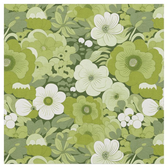 Sage Green Floral Stoff (Nahaufnahme)