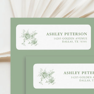 Sage Green Floral Toile Rücksendeadresse