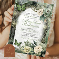 Sage Green Floral verzauberter Wald Quinceanera