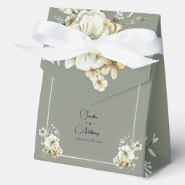 Sage Green Floral Wedding Favor Boxes Geschenkschachtel