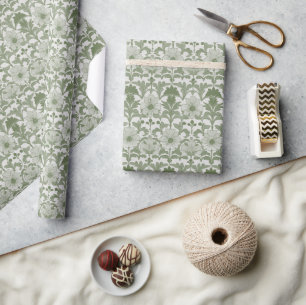 Sage Green Floral Wedding Geschenkpapier